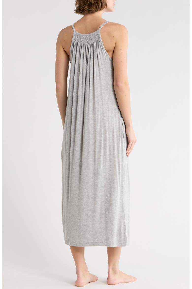 Tranquility Smocked Nightgown, Alternate, color, GREY HEATHER