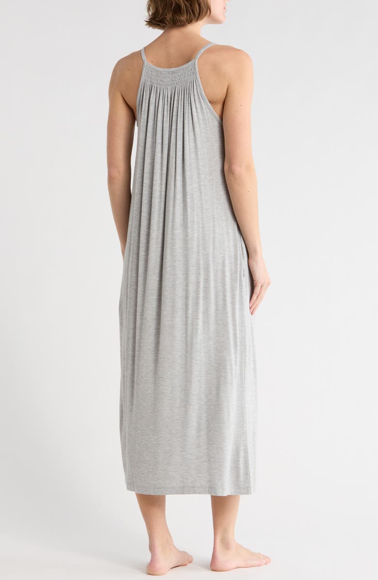 NORDSTROM RACK Tranquility Smocked Nightgown, Alternate, color, Grey Heather