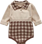 Ashmi & Co. Hazel Gingham Long Sleeve Knit Cotton Bodysuit