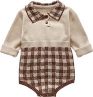 Ashmi & Co. Hazel Gingham Long Sleeve Knit Cotton Bodysuit