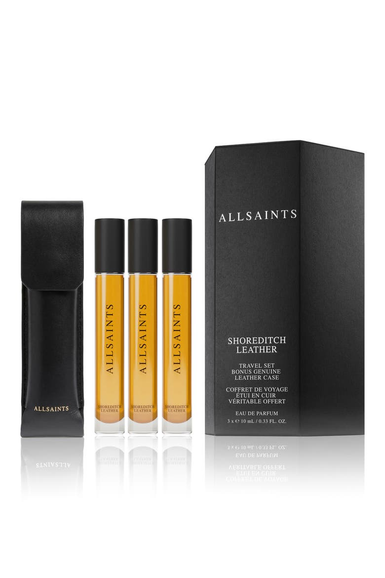 Shoreditch Leather Travel Eau de Parfum Set, Main, color, NO COLOR