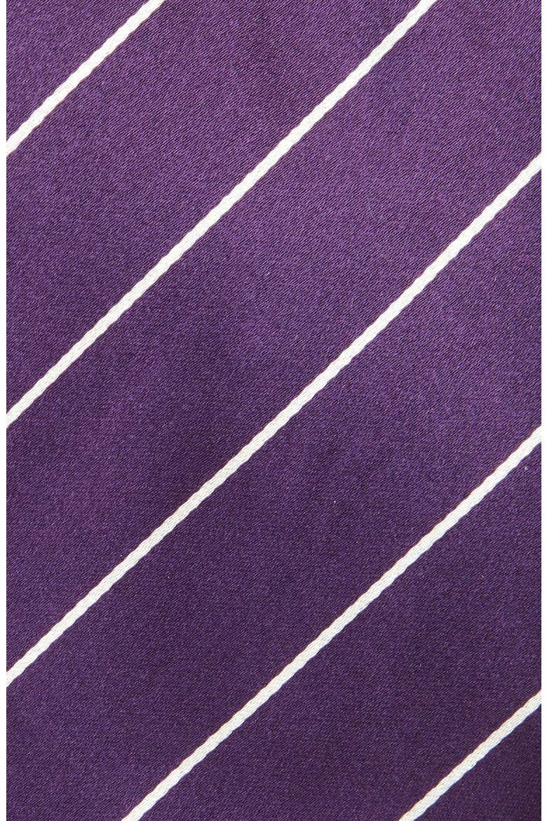 Stripe Silk Tie, Alternate, color, DARK PURPLE