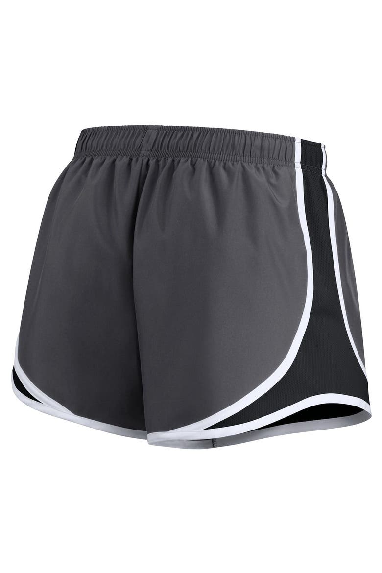 Women's Nike Charcoal Carolina Panthers Logo Performance Tempo Shorts, Alternate, color, Charcoal