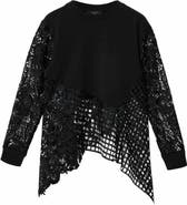 AllSaints Malorie Long Sleeve Lace Shirt