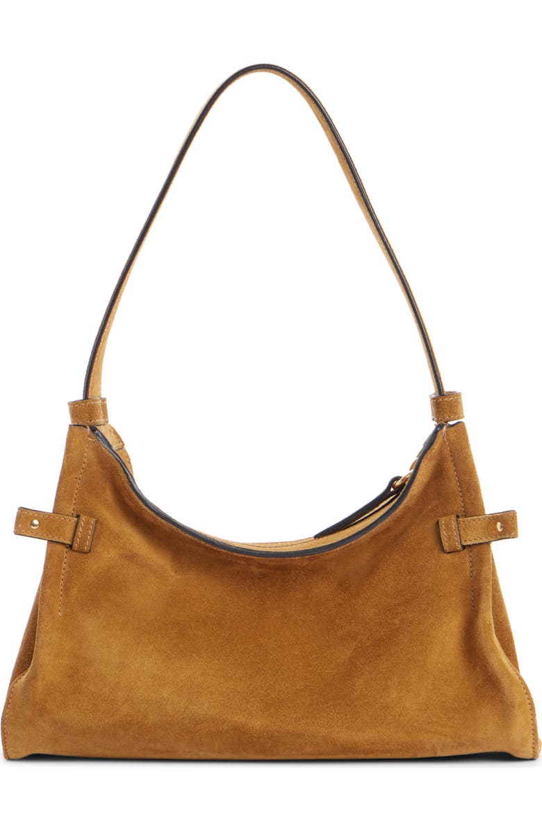Chloé Charms Suede Hobo Bag, Alternate, color, Gold Khaki