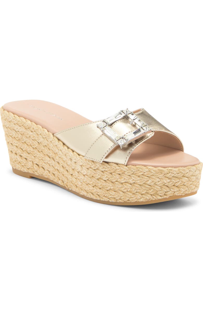 Stuart Weitzman June 75 Wedge Slide Sandal, Main, color, Platino