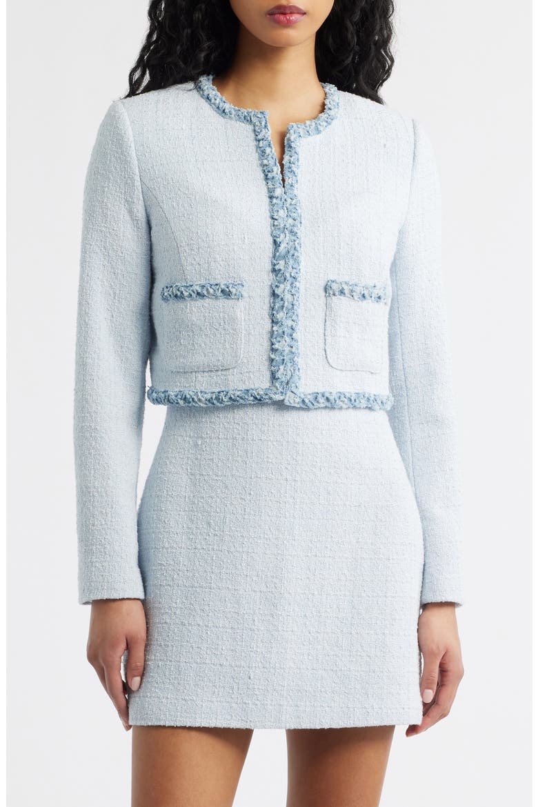 Azula Crop Tweed Jacket, Main, color, WILD RIVER
