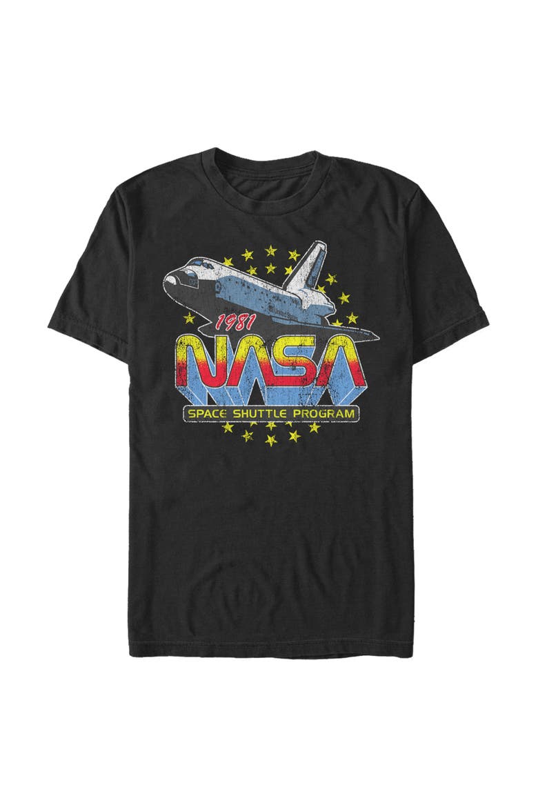 Men's NASA 1981 Retro Stars Graphic Tee, Main, color, Black