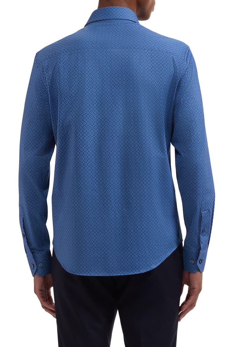 Jimmy OoohCotton® Geo Print Button-Up Shirt, Alternate, color, COBALT