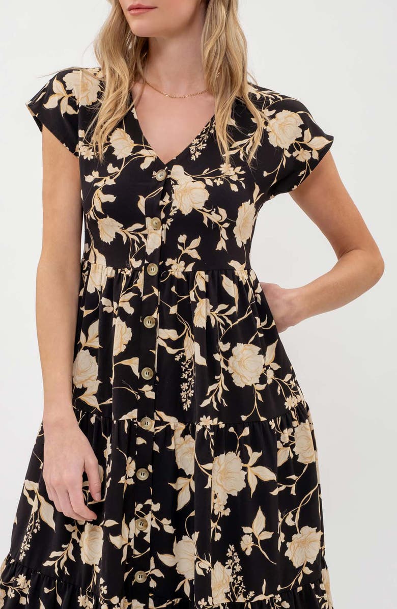 Blu Pepper Floral V-Neck Tiered Shirtdress, Alternate, color,