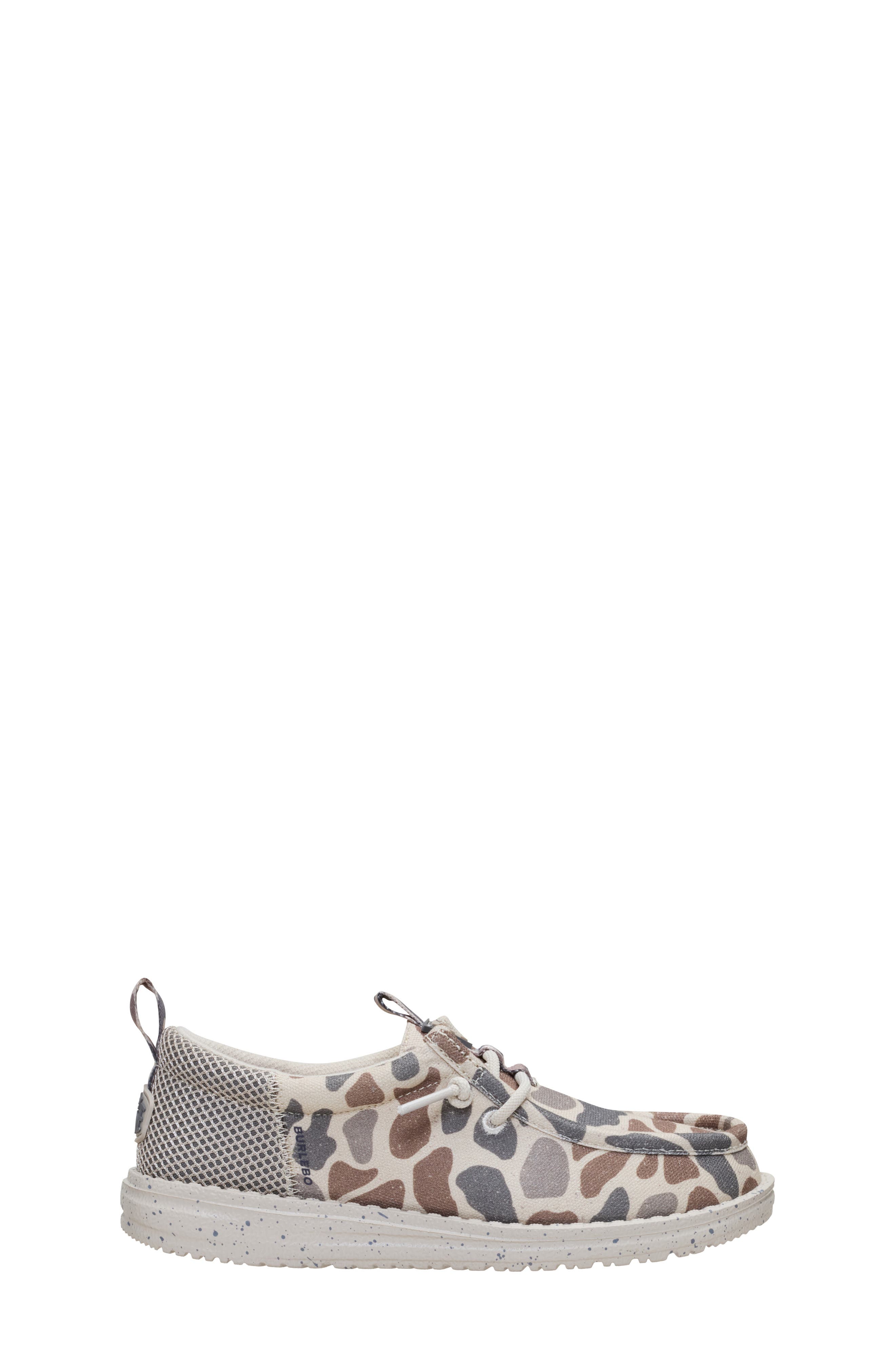 Hey Dude Kids' Wally Funk Burlebo Slip-On, Alternate, color, Taupe/ Camo