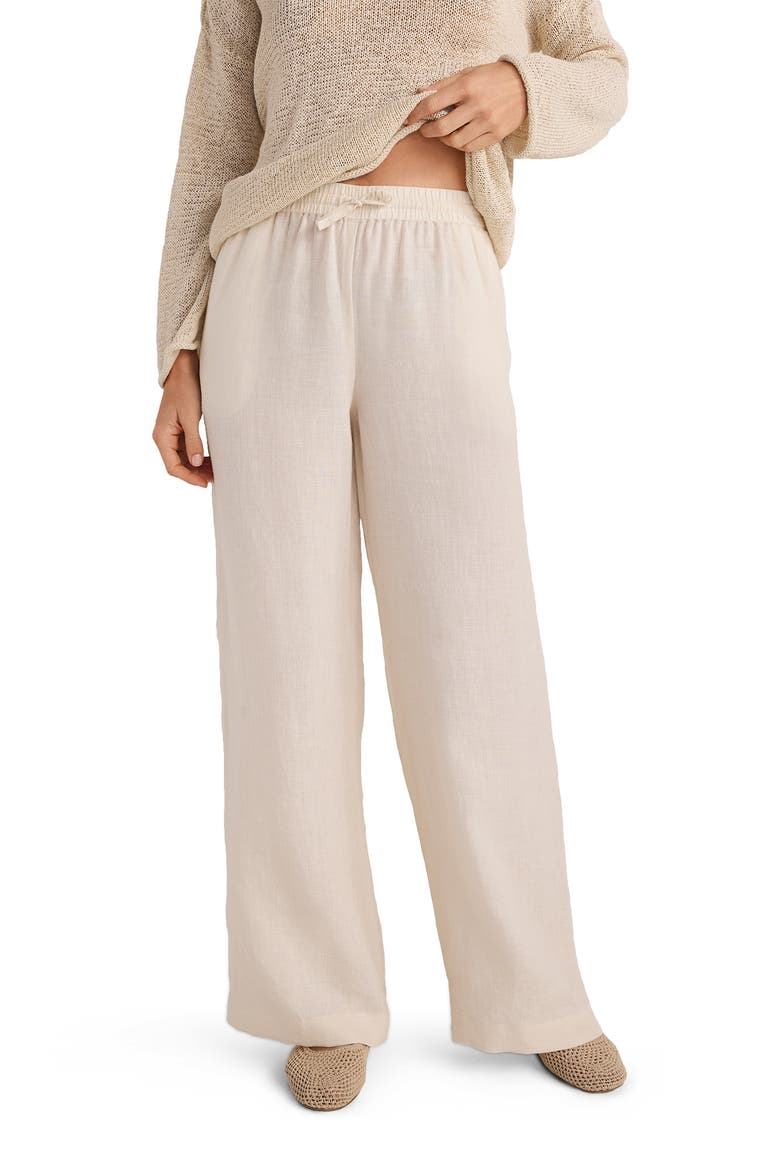 Linen Wide Leg Pants, Main, color, Sandstone
