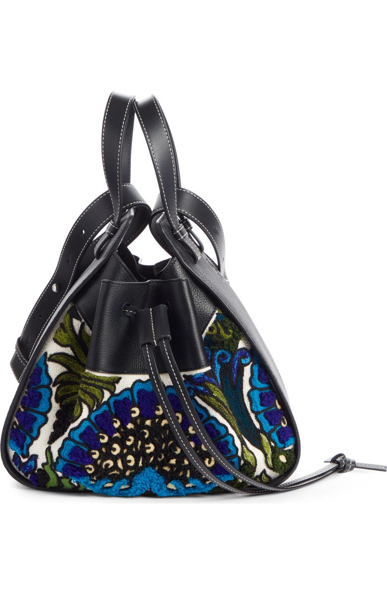 Loewe Small Hammock Floral Leather Hobo Bag, Alternate, color,