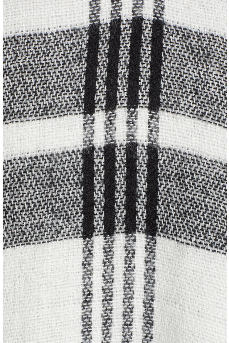 Plaid Poncho, Alternate, color, IVORY/ BLACK
