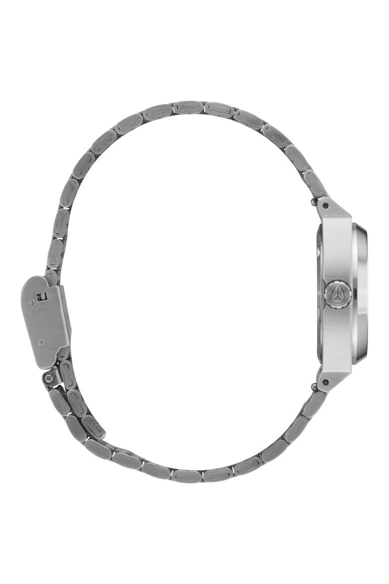 The Small Time Teller Bracelet Watch, 26mm, Alternate, color, SILVER / PINK