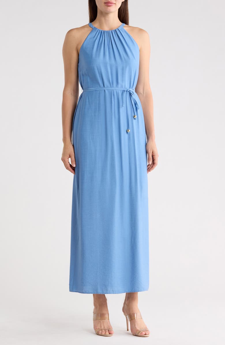 Vince Camuto Sleeveless Textured Woven Dress, Main, color, Periwinkle