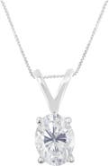 Haus of Brilliance IGI Certified 10K White Gold 3/8 cttw Diamond Oval Pendant Necklace