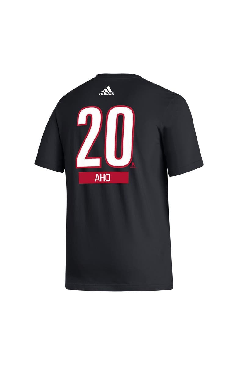 adidas Men's adidas Sebastian Aho Black Carolina Hurricanes Fresh Name & Number T-Shirt, Alternate, color, 
