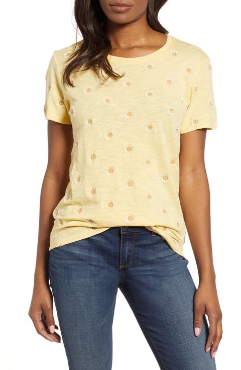 Daisy All Over Embroidered Cotton Tee