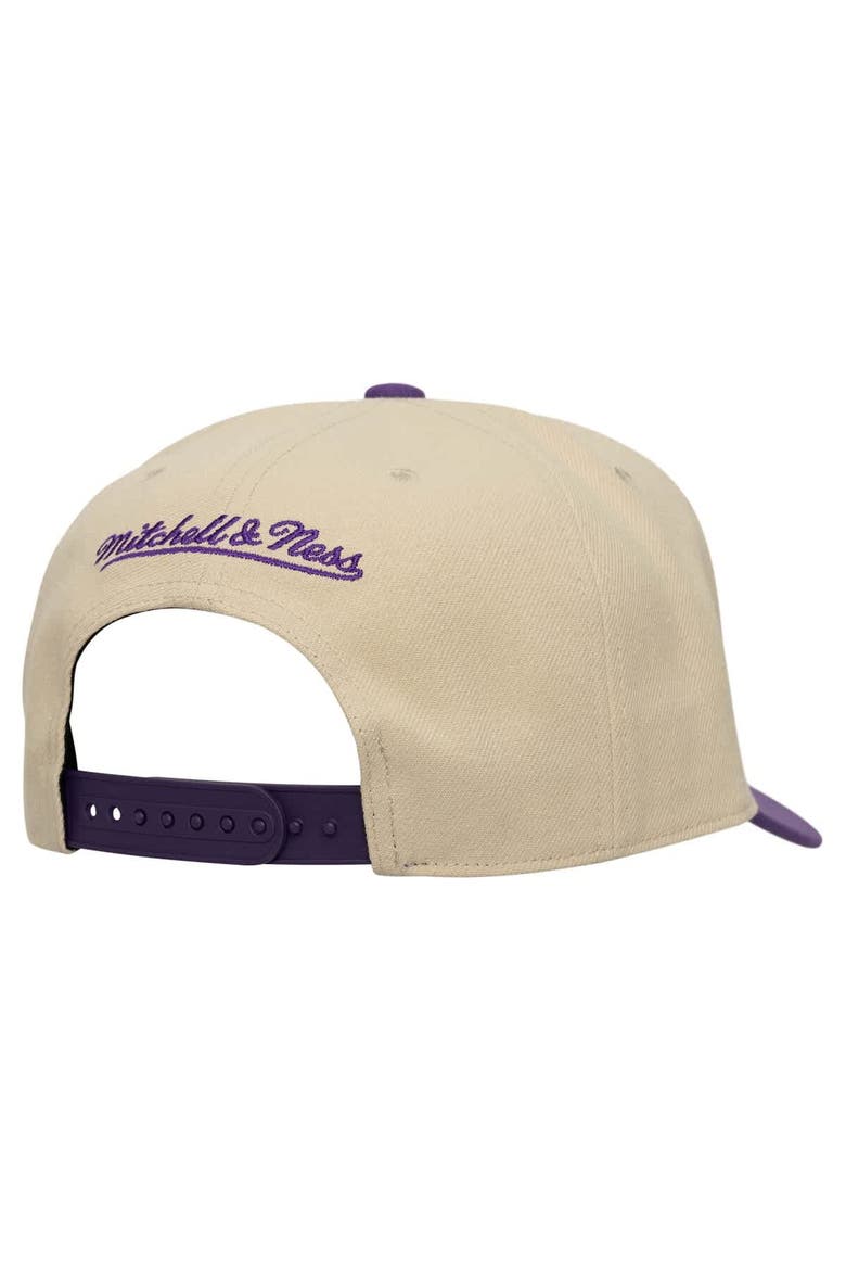 Men's Mitchell & Ness  Cream/Purple Orlando City SC Upside Down Pro Pinch Snapback Hat, Alternate, color, Cream