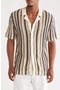 Stripe Open Stitch Camp Shirt