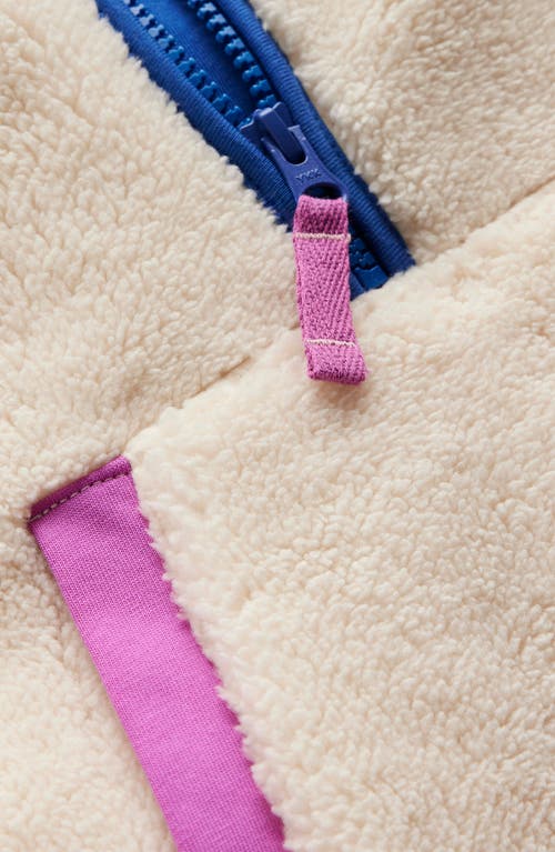 Mini Boden Kids' Fleece Half Zip Hoodie In Brown