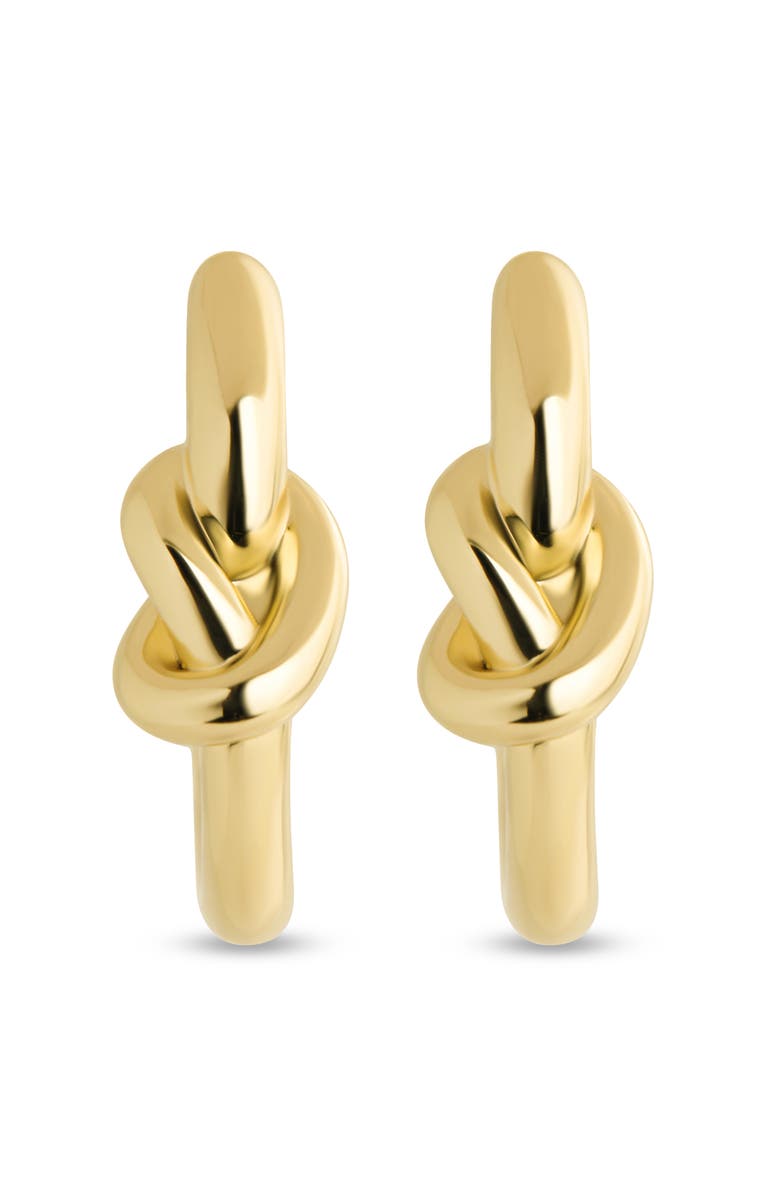 Sterling Forever Minnie Love Knot Huggie Hoop Earrings, Alternate, color, Gold