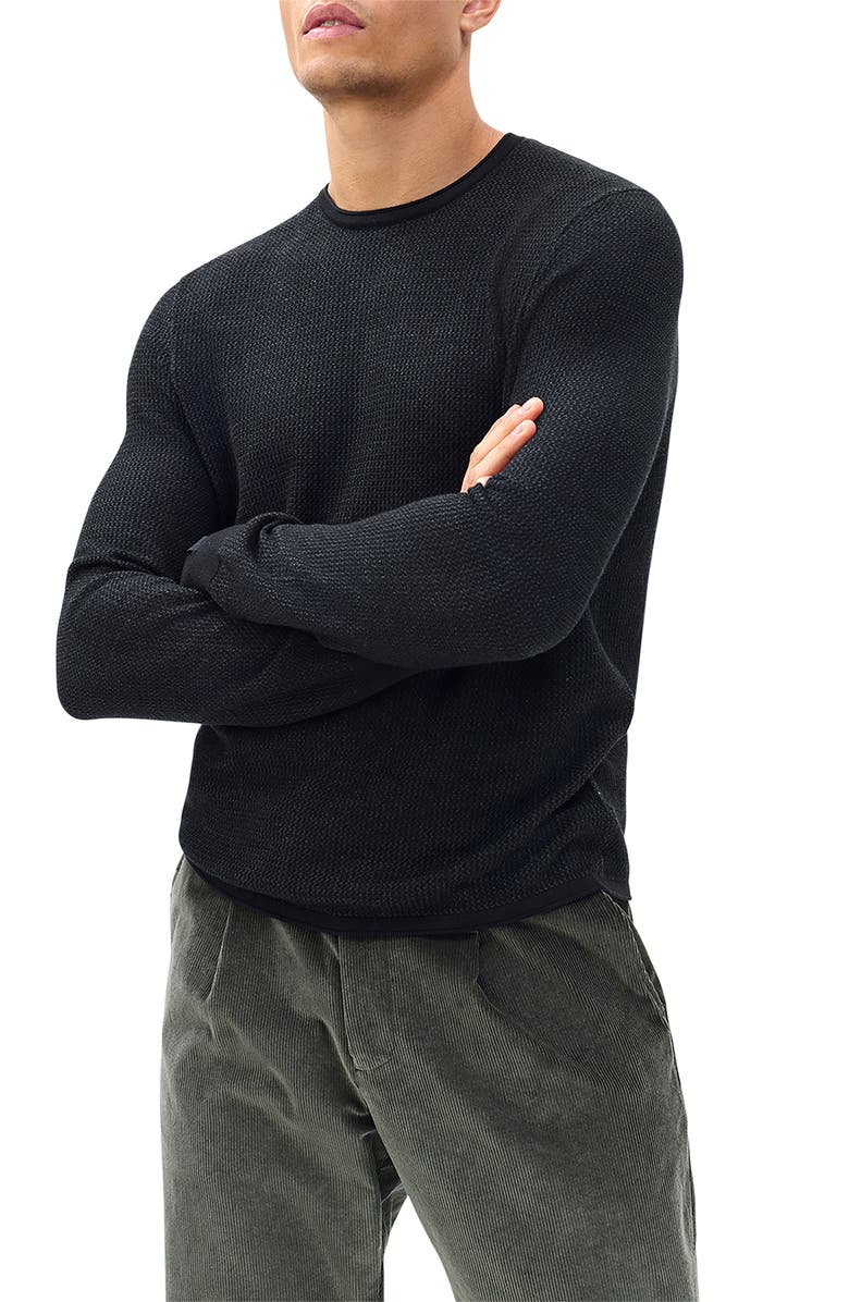 rag & bone Gregory Cashmere Crewneck Sweater, Alternate, color, Black