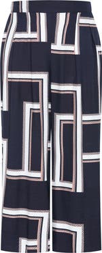 City Chic Hallie Print Pull-On Wide Leg Pants