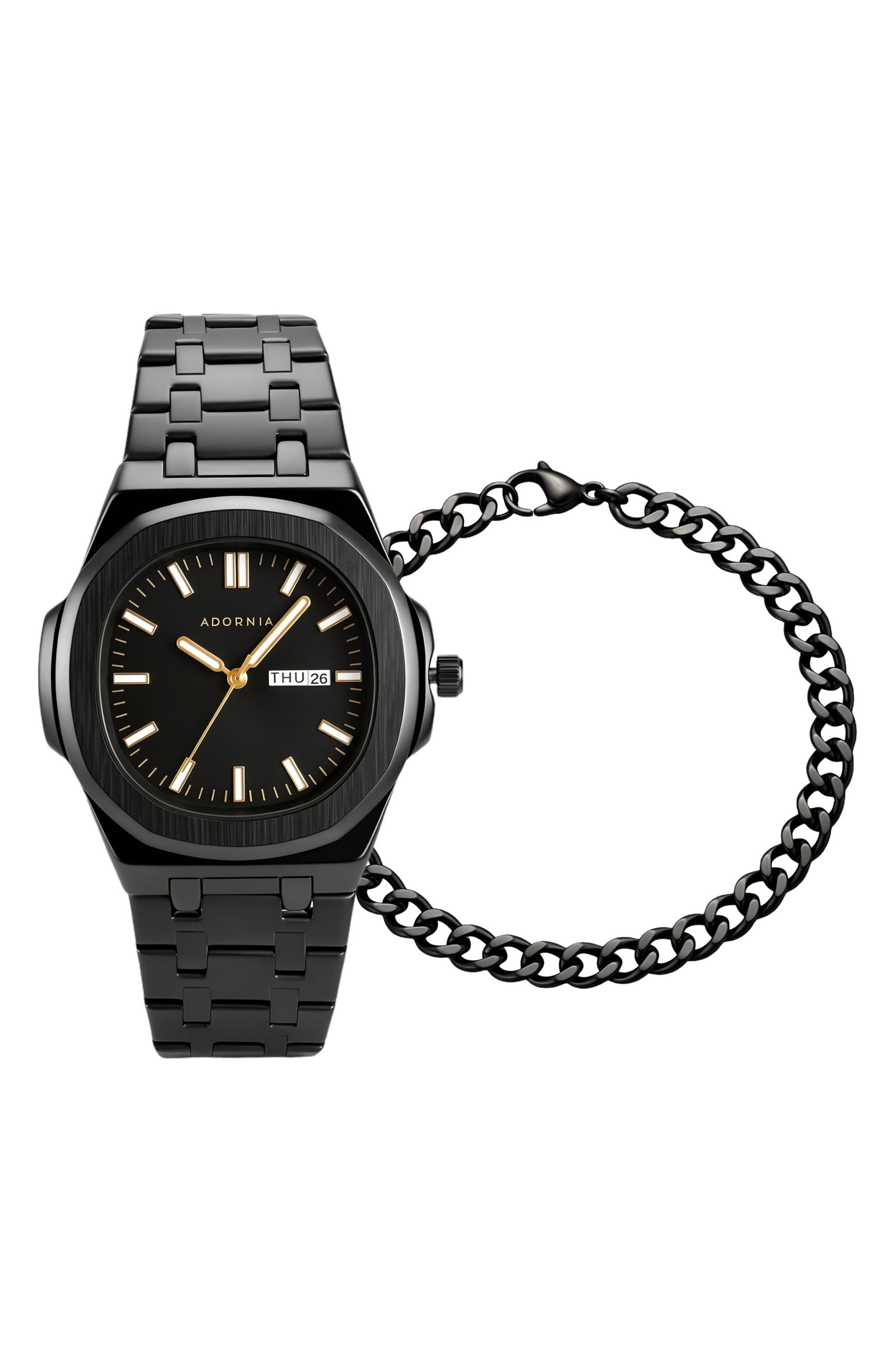 Sydney Quartz Bracelet Watch & Chain Bracelet Set