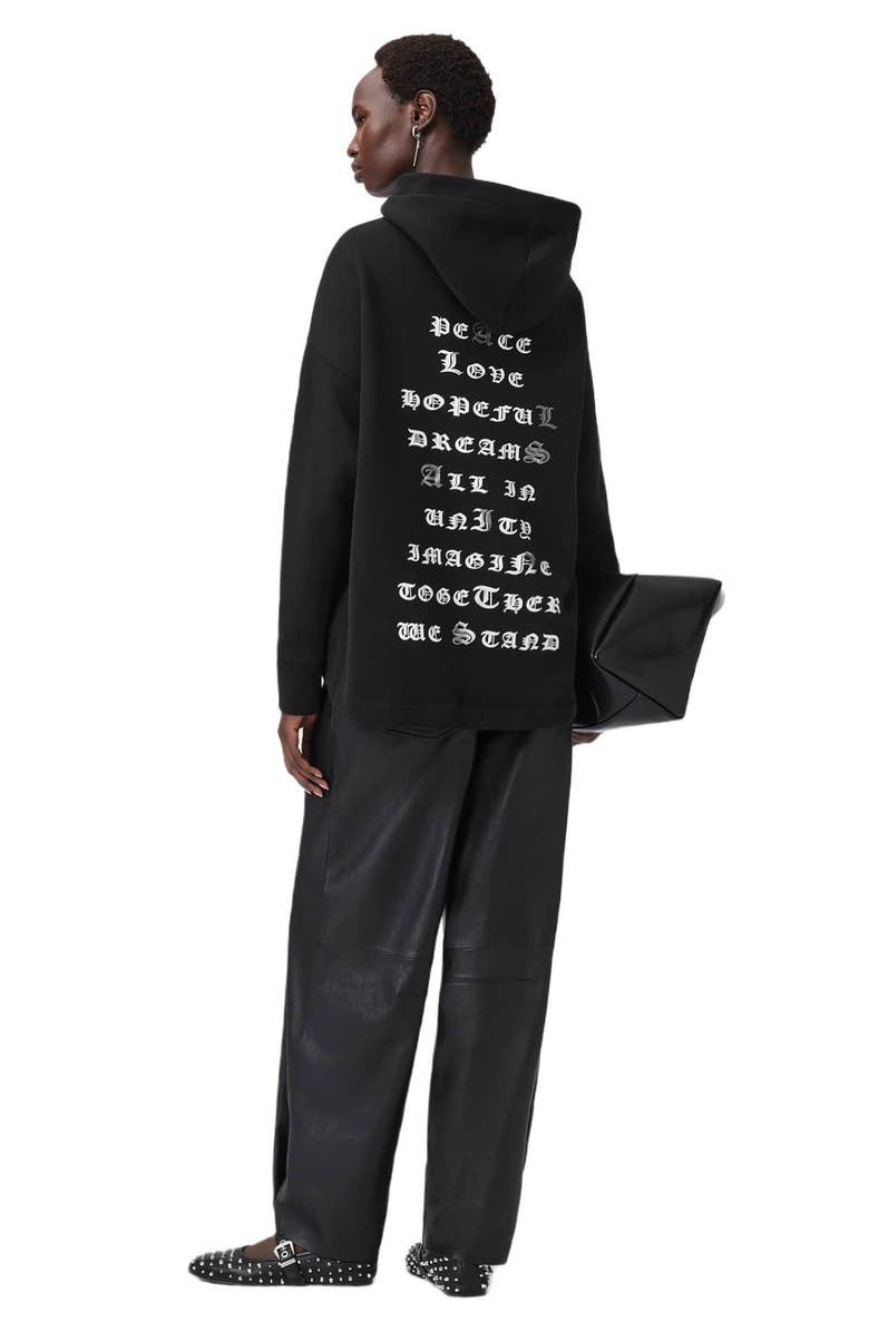 AllSaints Vision Etie Cotton Blend Hoodie, Alternate, color, Black