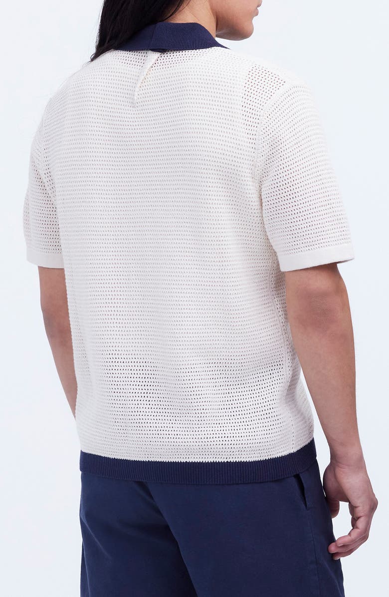 Madewell Stripe Open Stitch Cotton & Linen Button-Up Shirt, Alternate, color, Vintage Lace