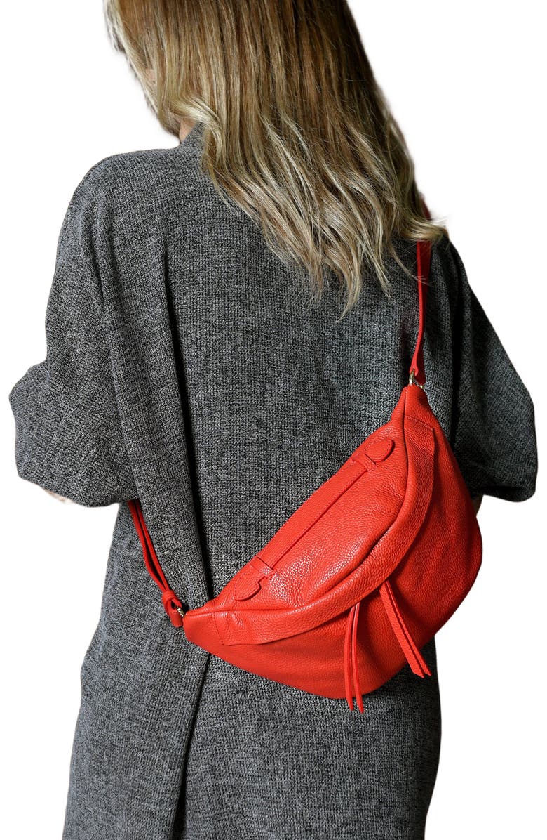 Forever & Always Shoes Bianca Red Leather Crossbody Bag, Alternate, color, Red Leather