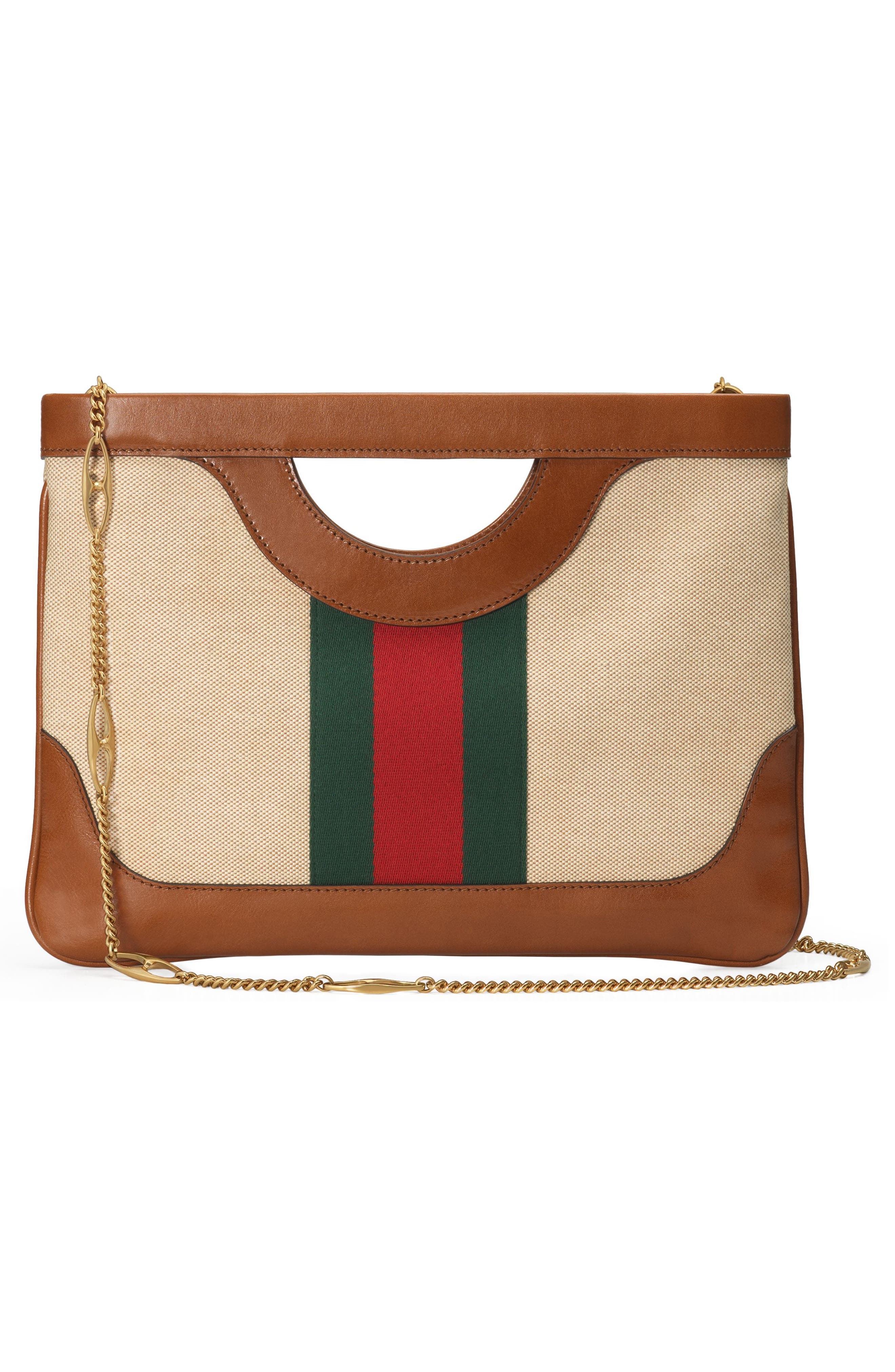 Gucci GG Vintage Canvas & Leather Shoulder Bag, Alternate, color, 