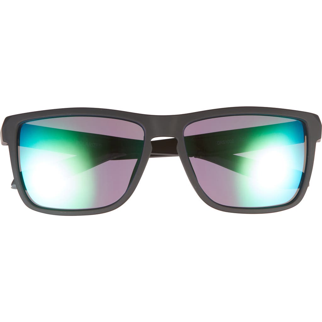 DRAGON 58mm Rectangular Sunglasses in Matte Black/Blue Mirror at Nordstrom Rack