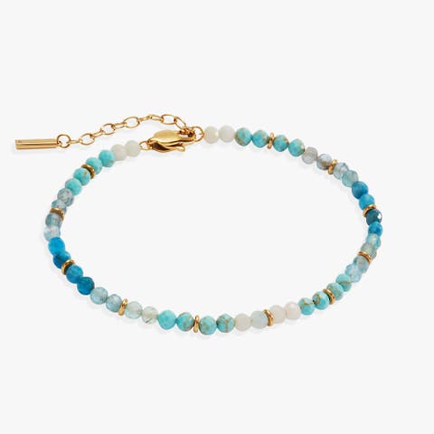 Turquoise Ombre Semi-Precious Beaded Anklet