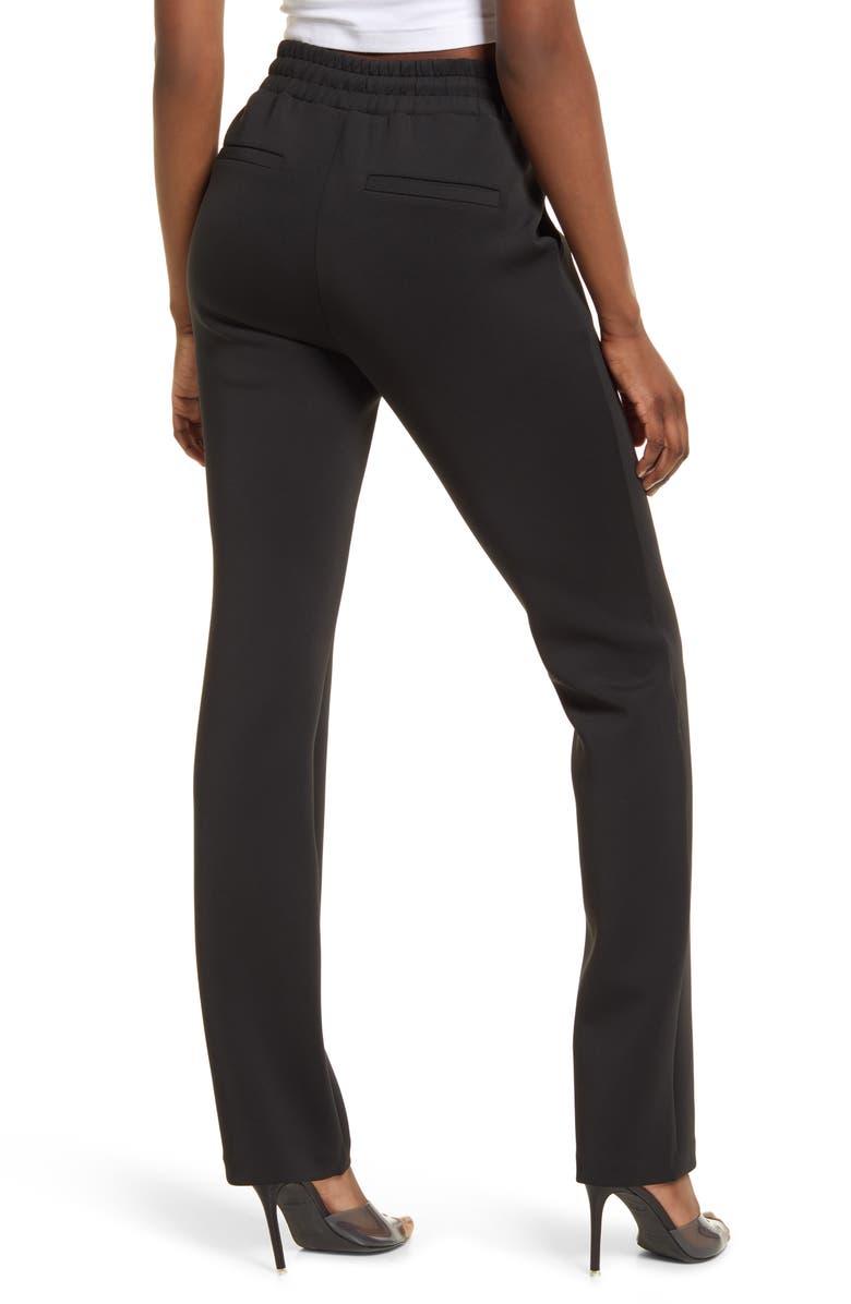 Good American Scuba Relaxed Straight Leg Pants, Alternate, color,