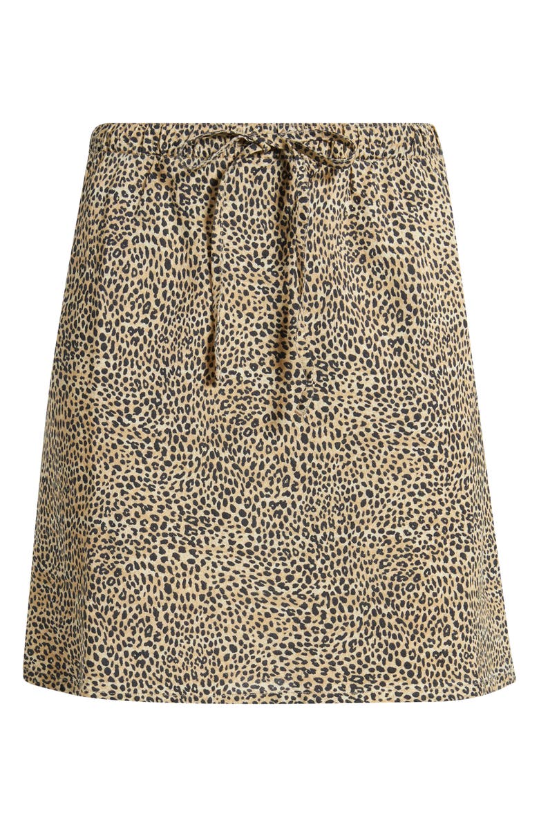 Rip Curl Animal Instincts Linen Blend Drawstring Skirt, Alternate, color, Natural