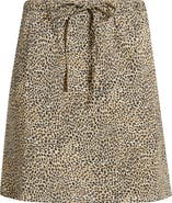 Rip Curl Animal Instincts Linen Blend Drawstring Skirt
