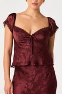 ASTR the Label Vanessa Lace Trim Jacquard Top