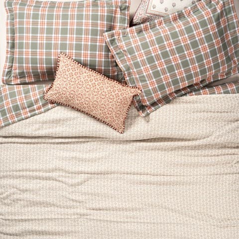 Costa Fringed Yarn-Dyed King Size 100% Cotton Pique 94X87 In