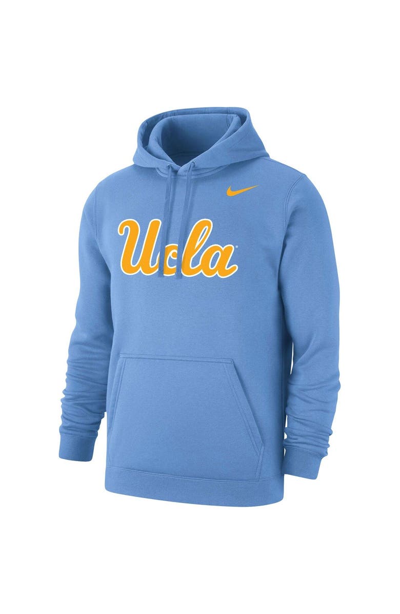 Nike Men's Nike Light Blue UCLA Bruins Script Logo Club Pullover Hoodie, Alternate, color, 