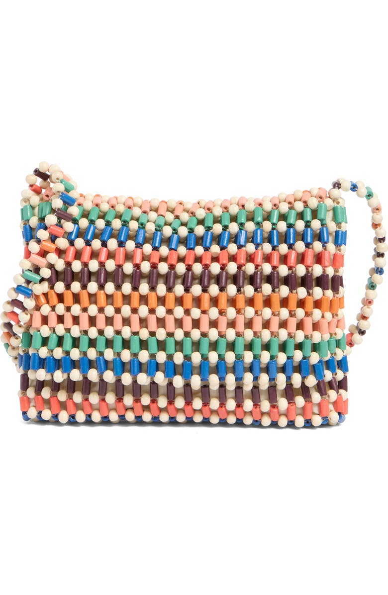 Collection XIIX Wooden Beaded Bag, Main, color, Ivory Multi