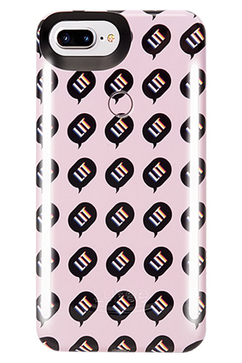 Kimoji Lit Lighted iPhone 6/6s/7/8 & 6/6s/7/8 Plus Case, Alternate, color, PINK