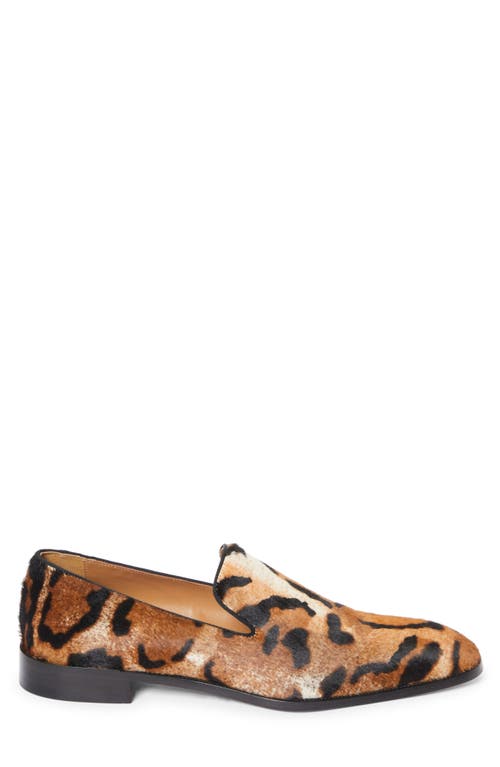 Christian Louboutin Danny Flex Genuine Calf Hair Venetian Loafer In Animal Print