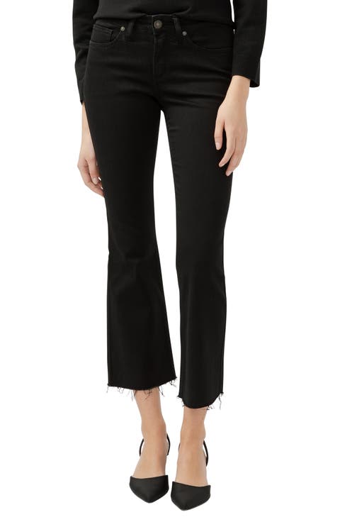 Suki Curvy Raw Hem Mid Rise Kick Flare Jeans