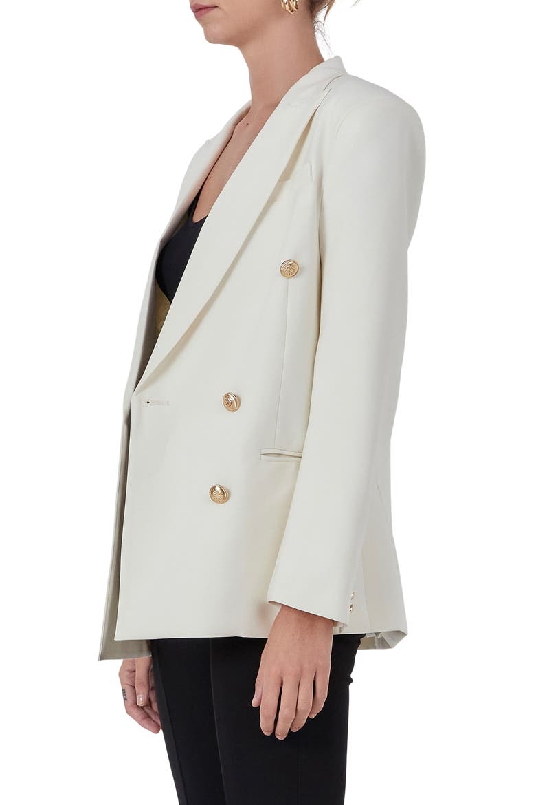 Double Breasted Blazer, Alternate, color, ECRU