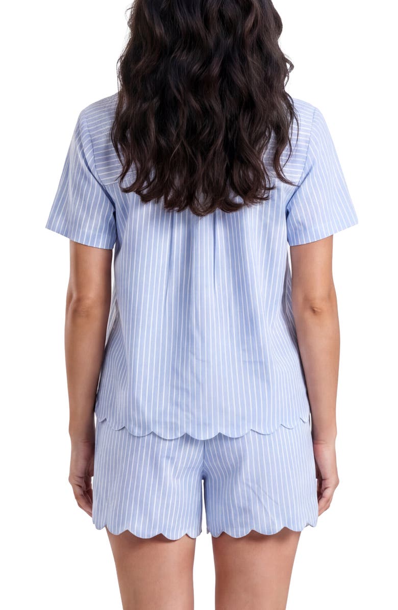 Splendid Scallop Cotton Poplin Pajamas, Alternate, color, Hydrangea