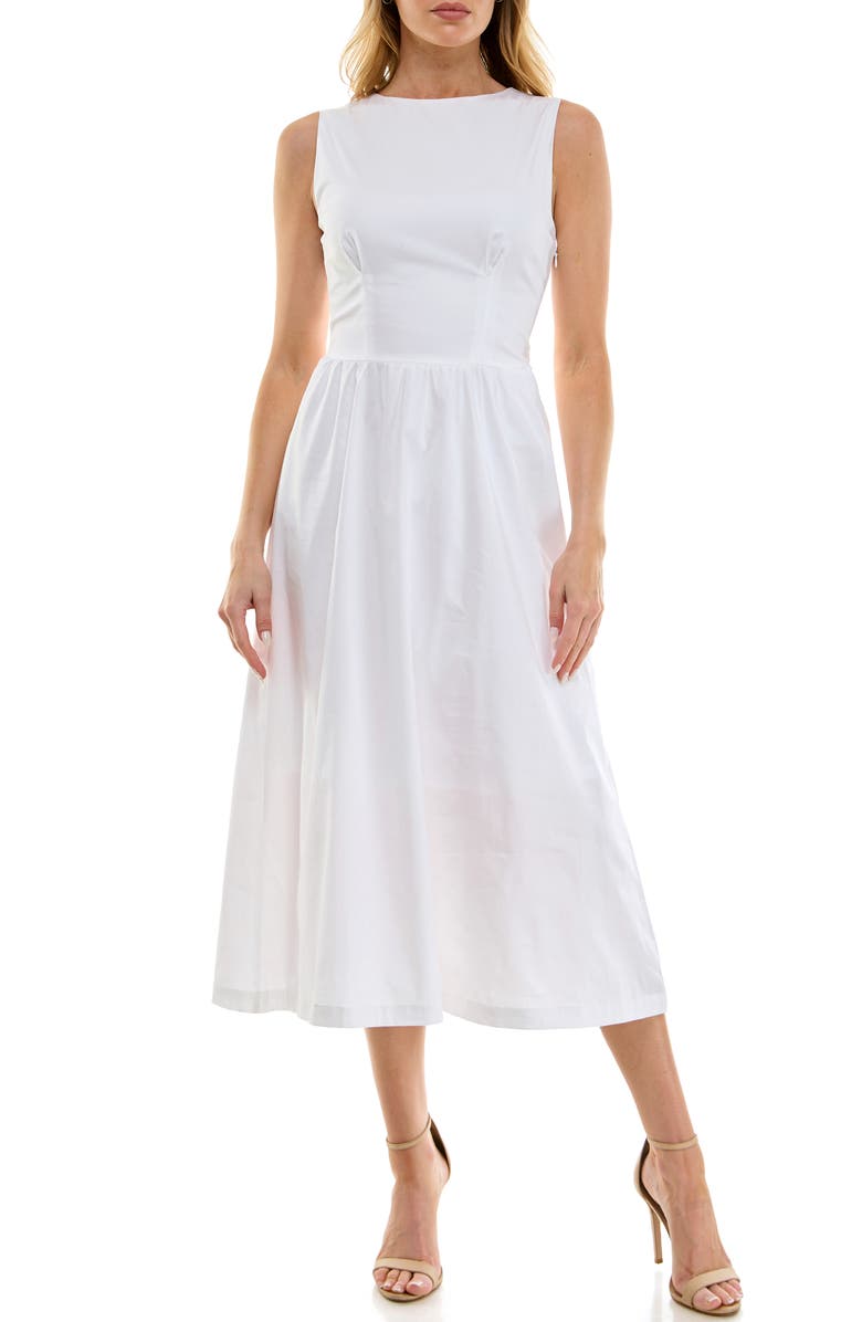 Socialite Sleeveless Cutout Cotton Midi Sundress, Main, color,