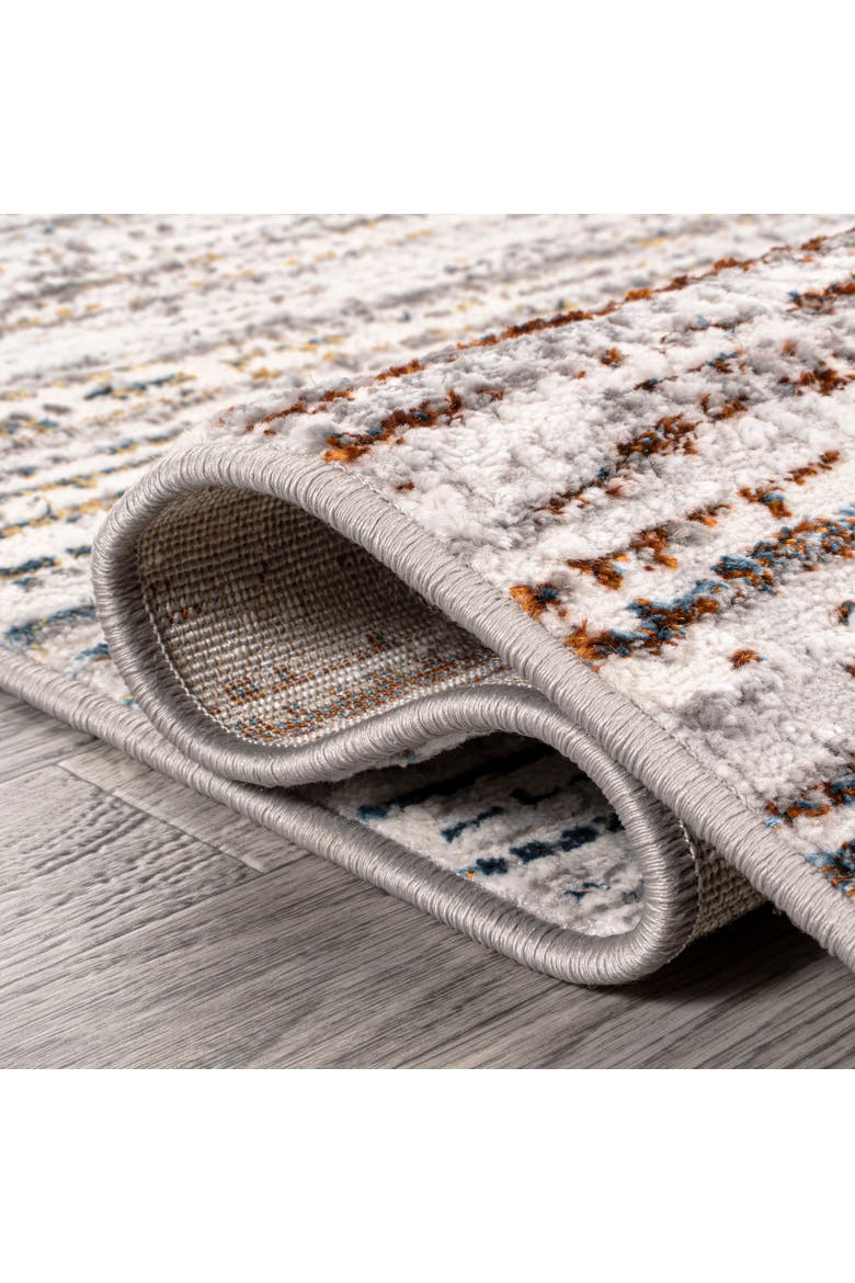 Lotus Modern Persian Floral Area Rug, Alternate, color, Gray/Blue/Orange